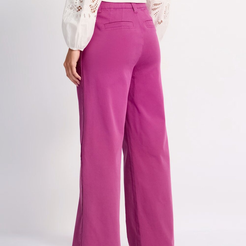 Democracy Wide Leg Pleated Trouser, Purple/fuschia Pants - Picture 1 of 4